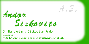 andor siskovits business card